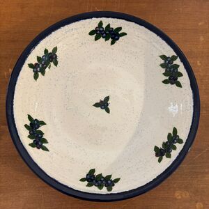 Vintage Maine Blueberry Ware Large Pasta Bowl Signed RARE